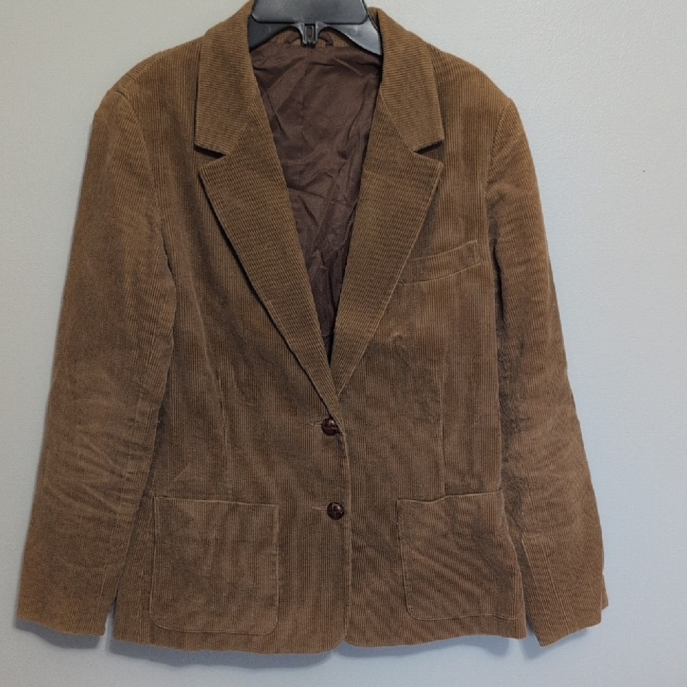 Vintage Women's Brown Corduroy Blazer Size 12
